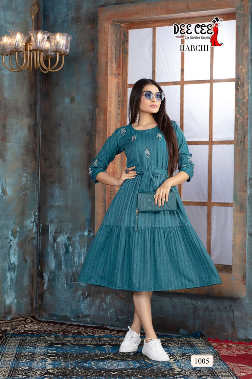 Harchi By Deecee Rayon Short Designer Kurtis Catalog